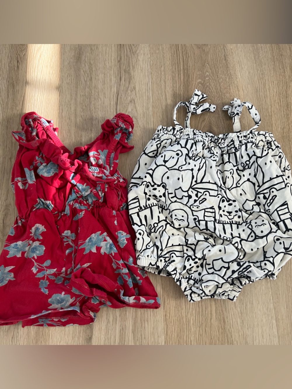 Hanna Andersson Animal-Print and Burt’s Bees Floral Romper